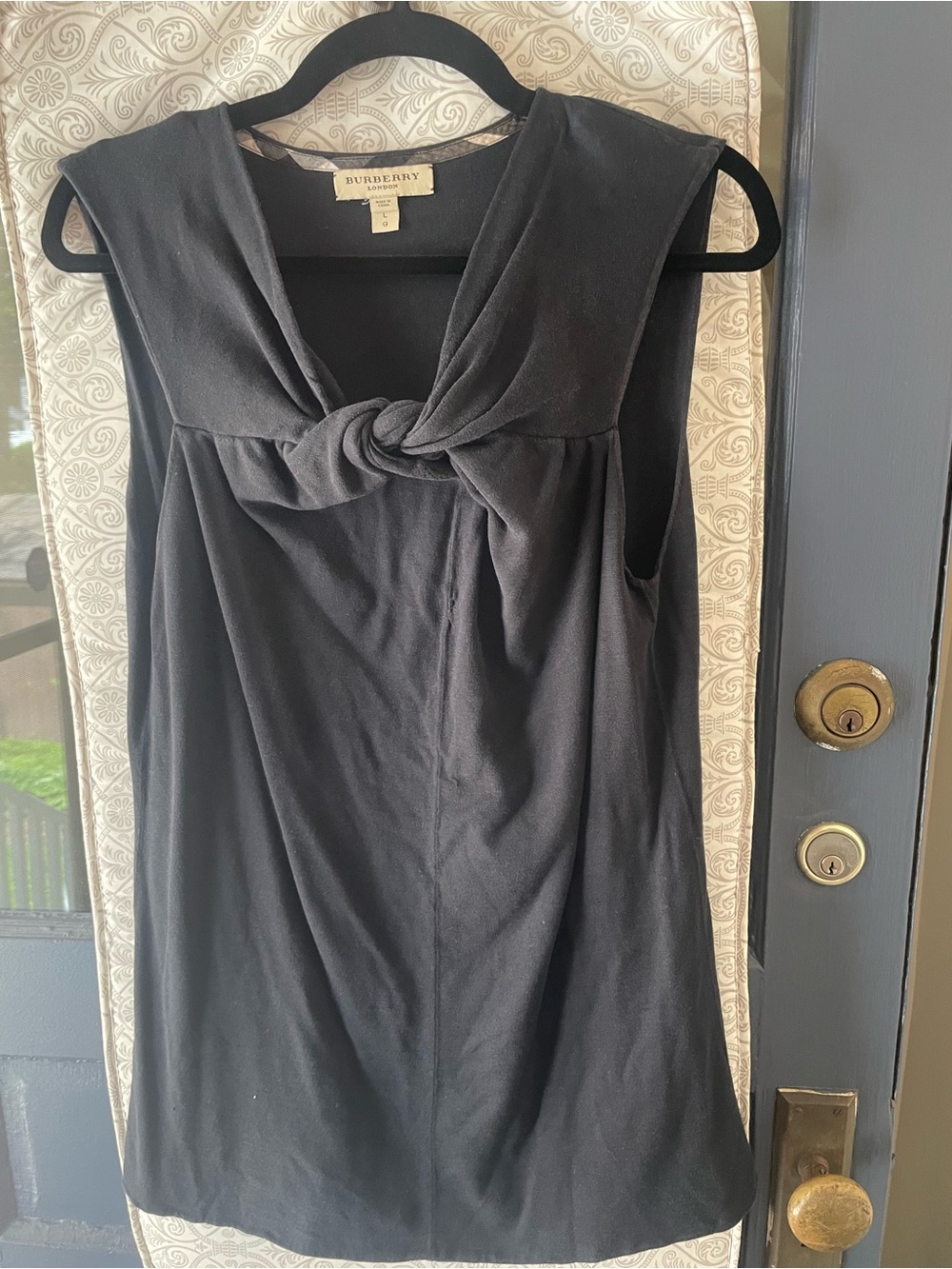 Burberry Black Sleeveless Twist-Front Top